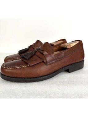 Bass Flex Phillips Kiltie Tassle Leather Loafers Men’s 10.5 W Brown Preppy